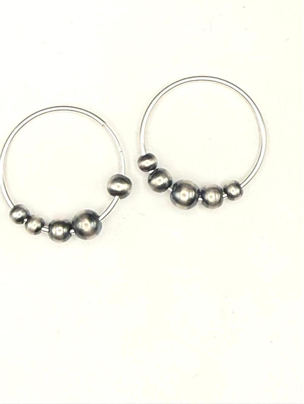 Calvin Delgarido 1" NP Sterling Silver 925 Hoop Earrings